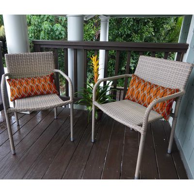 Capa de Almofada Lombar em Poliéster Interno/Externo, Impermeável e Resistente às Intempéries, Retangular para Móveis de Pátio - Vargottam 30,48 Cm × 60,96 Cm / Laranja