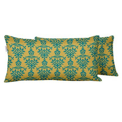 Capa Retangular Impermeável para Almofada Lombar em Tecido de Poliéster, Uso Interno/Externo para Móveis de Pátio - Vargottam 30,48 Cm × 60,96 Cm / Amarelo