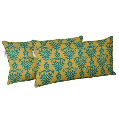 Capa Retangular Impermeável para Almofada Lombar em Tecido de Poliéster, Uso Interno/Externo para Móveis de Pátio - Vargottam 30,48 Cm × 60,96 Cm / Amarelo