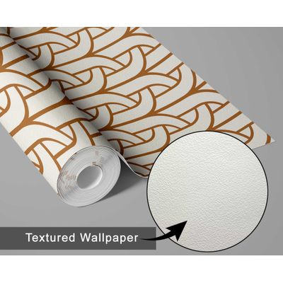 Papel Contact Vinílico Autoadesivo Removível Marrom Contemporâneo com Estampa de Fonte Art Déco para Paredes, Armários e Cômoda - S4sassy 63,5 cm (L) × 304,8 cm (C) / Marrom - Vinil Texturizado