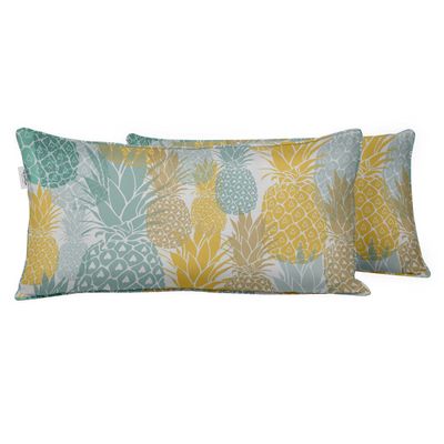 Capa de Almofada Lombar em Poliéster Interno/Externo, Retangular Impermeável para Móveis de Pátio - Vargottam 40,46 Cm × 60,96 Cm / Multicolorido