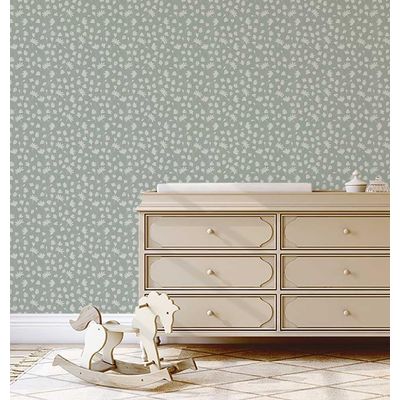 Papel de Parede Vinílico Autocolante Impermeável Floral Chique, Removível para Quartos, Salas, Armários e Espaços de Locação - S4Sassy 63,5 cm (L) × 304,8 cm (C) / Verde - Vinil Liso