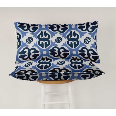 Capa Retangular Impermeável e Resistente a Intempéries para Almofada Lombar em Poliéster, Interno/Externo para Móveis de Pátio - Vargottam 30,48 Cm × 45,72 Cm / Azul