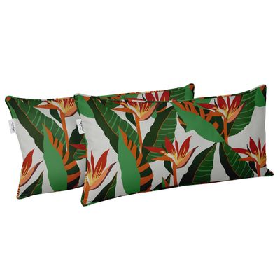 Capa Lombar em Poliéster para Uso Interno/Externo, À Prova D'Água, Retangular para Almofada de Pátio - Vargottam 30,48 Cm × 45,72 Cm / Branco
