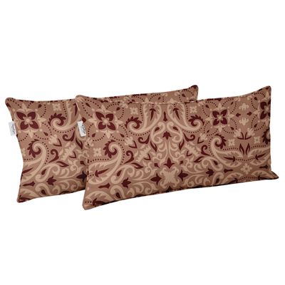 Capa de Almofada Lombar Interno/Externo em Poliéster, Impermeável para Todas as Intempéries, Retangular para Móveis de Pátio - Vargottam 30,48 Cm × 45,72 Cm / Rosa