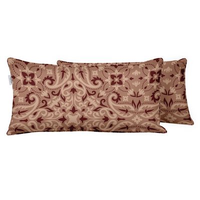 Capa de Almofada Lombar Interno/Externo em Poliéster, Impermeável para Todas as Intempéries, Retangular para Móveis de Pátio - Vargottam 30,48 Cm × 45,72 Cm / Rosa
