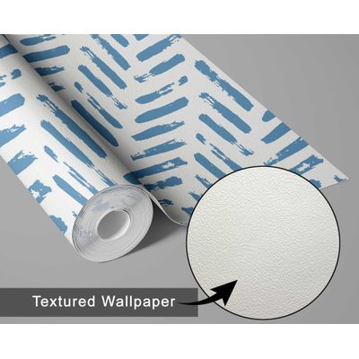 Papel Contact Azul Removível Contemporâneo, Estampa de Traço Pincelado, Paredes/Armários/Cômoda, Vinílico Autoadesivo Impermeável - S4sassy 63,5 cm (L) × 609,6 cm (C) / Azul - Vinil Texturizado