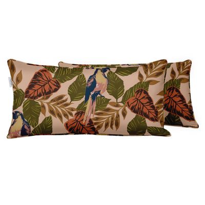 Capa de Almofada Lombar Retangular em Poliéster para Uso Interno/Externo, à Prova d'água, para Móveis de Jardim - Vargottam 30,48 Cm × 50,8 Cm / Laranja
