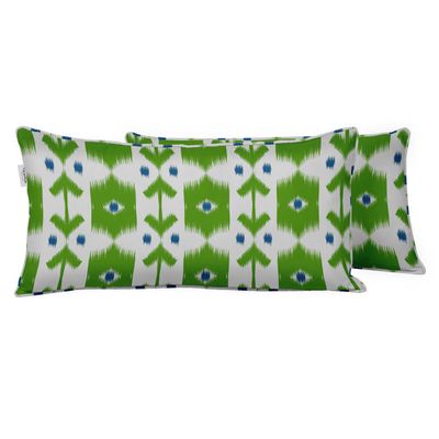 Capa para Almofada Lombar Retangular em Poliéster, Uso Interno/Externo, Impermeável para Intempéries, Móveis de Pátio - Vargottam 30,48 Cm × 45,72 Cm / Verde