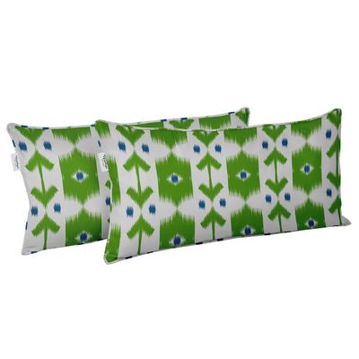 Capa para Almofada Lombar Retangular em Poliéster, Uso Interno/Externo, Impermeável para Intempéries, Móveis de Pátio - Vargottam 30,48 Cm × 45,72 Cm / Verde