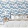 Papel Contact Vinílico Autoadesivo Impermeável 'Autumn Bloom' Azul Contemporâneo Removível para Paredes, Armários e Cômoda - S4sassy 63,5 cm (L) × 304,8 cm (C) / Azul - Vinil Liso