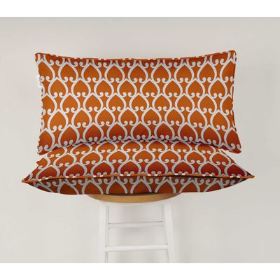 Capa de Almofada Lombar em Poliéster, Uso Interno/Externo, Retangular e Impermeável para Móveis de Pátio - Vargottam 30,48 Cm × 50,8 Cm / Laranja