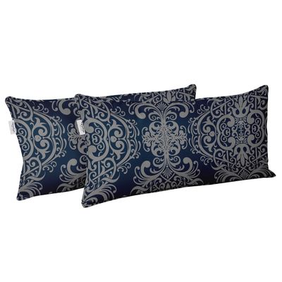 Capa Lombar em Poliéster para Uso Interno/Externo, À Prova D'Água, Retangular para Almofada de Pátio - Vargottam 30,48 Cm × 50,8 Cm / Azul
