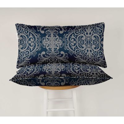 Capa Lombar em Poliéster para Uso Interno/Externo, À Prova D'Água, Retangular para Almofada de Pátio - Vargottam 30,48 Cm × 50,8 Cm / Azul