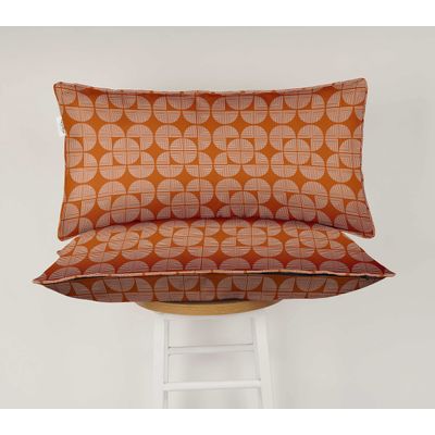 Capa Para Almofada Lombar em Poliéster, Interno/Externo, Impermeável 4 Estações, Retangular para Móveis de Pátio - Vargottam 30,48 Cm × 45,72 Cm / Laranja