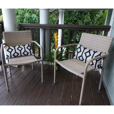Capa de Almofada Lombar em Poliéster Interno/Externo, Retangular Impermeável para Todas as Intempéries para Móveis de Pátio - Vargottam 30,48 Cm × 45,72 Cm / Azul