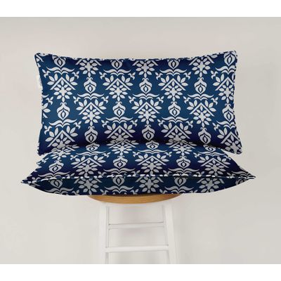 Capa Retangular de Almofada Lombar em Poliéster para Uso Interno/Externo, Impermeável para Móveis de Pátio - Vargottam 30,48 Cm × 45,72 Cm / Azul