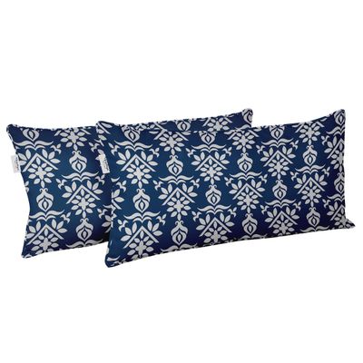 Capa Retangular de Almofada Lombar em Poliéster para Uso Interno/Externo, Impermeável para Móveis de Pátio - Vargottam 40,46 Cm × 60,96 Cm / Azul