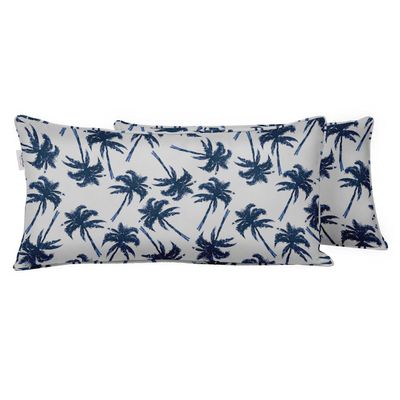 Capa para Almofada Lombar Retangular em Tecido de Poliéster Impermeável para Todos os Climas, Interno/Externo, Móveis de Pátio - Vargottam 30,48 Cm × 60,96 Cm / Branco
