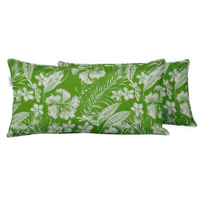 Capa Retangular Impermeável e Resistente a Intempéries para Almofada Lombar em Poliéster, Interno/Externo para Móveis de Pátio - Vargottam 30,48 Cm × 45,72 Cm / Verde