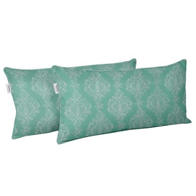 Capa Retangular Impermeável para Almofada Lombar em Tecido de Poliéster, Uso Interno/Externo para Móveis de Pátio - Vargottam 30,48 Cm × 50,8 Cm / Verde