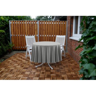 Toalha Redonda para Uso Interno/Externo 147 cm com Furo para Guarda-Sol Impermeável para Pátio, Quintal/Churrascos, Cinza - Vargottam 147,32 Cm × 147,32 Cm / Cinza