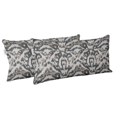 Capa de Almofada Lombar Retangular em Poliéster para Uso Interno/Externo, à Prova d'água, para Móveis de Jardim - Vargottam 30,48 Cm × 45,72 Cm / Cinza