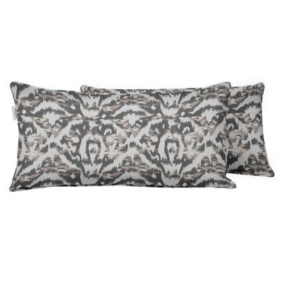 Capa de Almofada Lombar Retangular em Poliéster para Uso Interno/Externo, à Prova d'água, para Móveis de Jardim - Vargottam 30,48 Cm × 45,72 Cm / Cinza