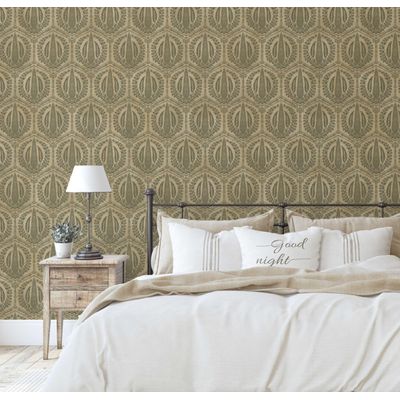 Papel de Parede Vintage Verde com Ciprestes, Vinil Autoadesivo, Fácil Instalação DIY para Quarto, Armários e Salas - S4Sassy 63,5 cm (L) × 304,8 cm (C) / Verde - Vinil Liso