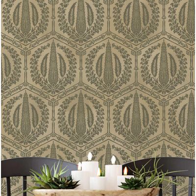 Papel de Parede Vintage Verde com Ciprestes, Vinil Autoadesivo, Fácil Instalação DIY para Quarto, Armários e Salas - S4Sassy 63,5 cm (L) × 304,8 cm (C) / Verde - Vinil Liso