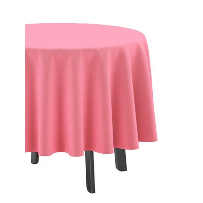 Toalha Redonda 147 cm Interno/Externo, Com Furo para Guarda-Sol, Impermeável, Primavera/Verão para Quintal/Churrasco, Rosa - Vargottam 147,32 Cm × 147,32 Cm / Rosa
