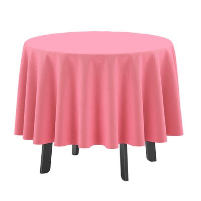 Toalha Redonda 147 cm Interno/Externo, Com Furo para Guarda-Sol, Impermeável, Primavera/Verão para Quintal/Churrasco, Rosa - Vargottam 147,32 Cm × 147,32 Cm / Rosa