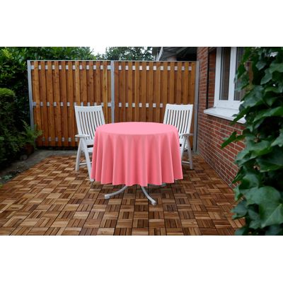Toalha Redonda 147 cm Interno/Externo, Com Furo para Guarda-Sol, Impermeável, Primavera/Verão para Quintal/Churrasco, Rosa - Vargottam 147,32 Cm × 147,32 Cm / Rosa