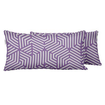 Capa para Almofada Lombar em Poliéster, Uso Interno/Externo, Retangular Impermeável para Móveis de Pátio - Vargottam 30,48 Cm × 45,72 Cm / Roxo