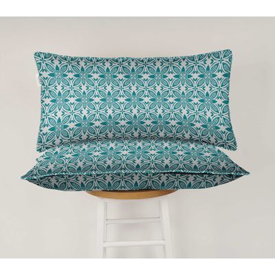 Capa de Almofada Lombar em Poliéster, Uso Interno/Externo, Retangular e Impermeável para Móveis de Pátio - Vargottam 30,48 Cm × 45,72 Cm / Azul