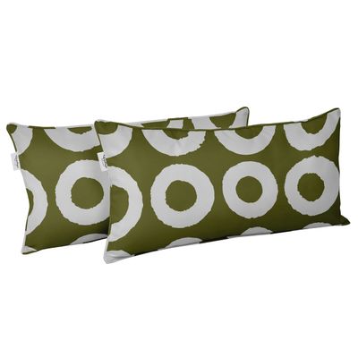 Capa para Almofada Lombar em Poliéster, Impermeável para Uso Interno/Externo, Retangular para Móveis de Pátio - Vargottam 30,48 Cm × 45,72 Cm / Verde