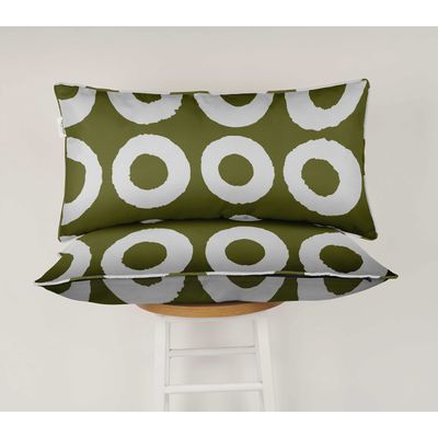 Capa para Almofada Lombar em Poliéster, Impermeável para Uso Interno/Externo, Retangular para Móveis de Pátio - Vargottam 30,48 Cm × 45,72 Cm / Verde