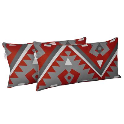 Capa Retangular Impermeável para Almofada Lombar em Tecido de Poliéster, Uso Interno e Externo para Móveis de Pátio - Vargottam 30,48 Cm × 45,72 Cm / Cinza