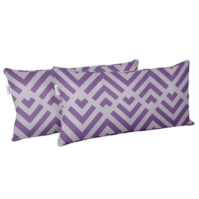 Capa de Almofada Lombar em Poliéster Interno/Externo, Impermeável para Todas as Estações, Retangular para Móveis de Pátio - Vargottam 30,48 Cm × 45,72 Cm / Roxo
