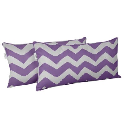 Capa de Almofada Lombar Retangular de Poliéster para Interno/Externo, Impermeável para Todas as Intempéries, Móveis para Pátio - Vargottam 30,48 Cm × 45,72 Cm / Roxo