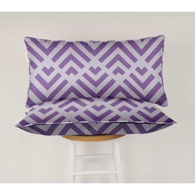 Capa de Almofada Lombar em Poliéster Interno/Externo, Impermeável para Todas as Estações, Retangular para Móveis de Pátio - Vargottam 30,48 Cm × 45,72 Cm / Roxo