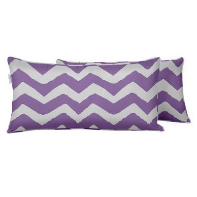 Capa de Almofada Lombar Retangular de Poliéster para Interno/Externo, Impermeável para Todas as Intempéries, Móveis para Pátio - Vargottam 30,48 Cm × 45,72 Cm / Roxo