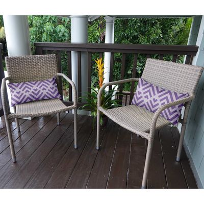 Capa de Almofada Lombar em Poliéster Interno/Externo, Impermeável para Todas as Estações, Retangular para Móveis de Pátio - Vargottam 30,48 Cm × 45,72 Cm / Roxo