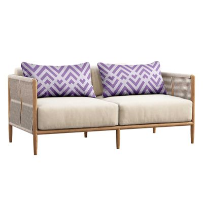 Capa de Almofada Lombar em Poliéster Interno/Externo, Impermeável para Todas as Estações, Retangular para Móveis de Pátio - Vargottam 30,48 Cm × 45,72 Cm / Roxo