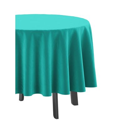 Toalha de Mesa Redonda 147 cm Int./Ext. com Furo para Guarda-Sol Impermeável para Pátio Primavera/Verão Verde Turquesa - Vargottam 147,32 Cm × 147,32 Cm / Verde