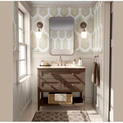 Papel de Parede Vinílico Autocolante Folha de Palmeira Chic Impermeável Bege Removível para Quartos, Salas, Armários e Locatários - S4Sassy 63,5 cm (L) × 304,8 cm (C) / Bege - Vinil Liso