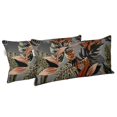 Capa para Almofada Lombar Retangular em Poliéster, Interno/Externo, Impermeável e Resistente a Intempéries para Móveis de Pátio - Vargottam 30,48 Cm × 45,72 Cm / Cinza