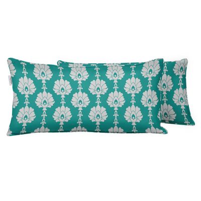 Capa de Almofada Lombar em Poliéster Impermeável para Uso Interno e Externo, Retangular para Móveis de Pátio - Vargottam 30,48 Cm × 45,72 Cm / Azul