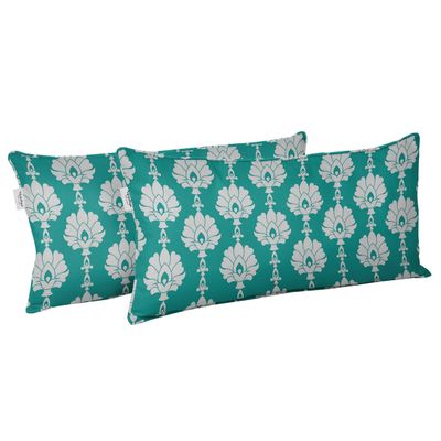 Capa de Almofada Lombar em Poliéster Impermeável para Uso Interno e Externo, Retangular para Móveis de Pátio - Vargottam 30,48 Cm × 45,72 Cm / Azul