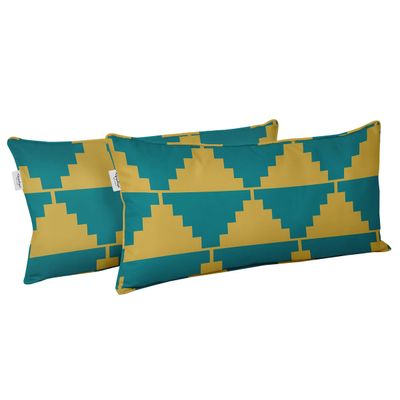 Capa para Almofada Lombar em Poliéster Interno/Externo, Retangular, Impermeável e Resistente às Intempéries para Móveis de Pátio - Vargottam 30,48 Cm × 50,8 Cm / Amarelo